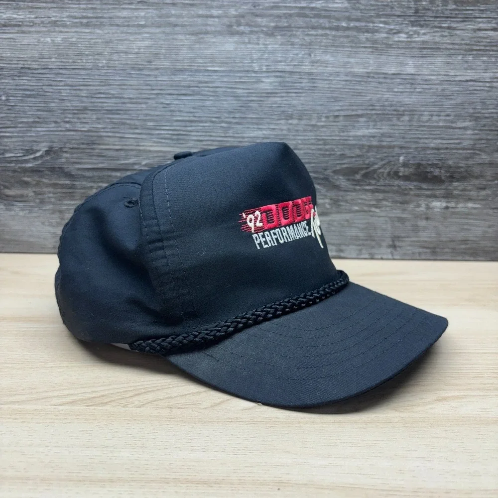 Vintage 1992 Dodge Performance Tour Hat Cap Snapback Black 90s Promo Rope Hat